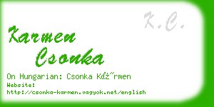 karmen csonka business card
